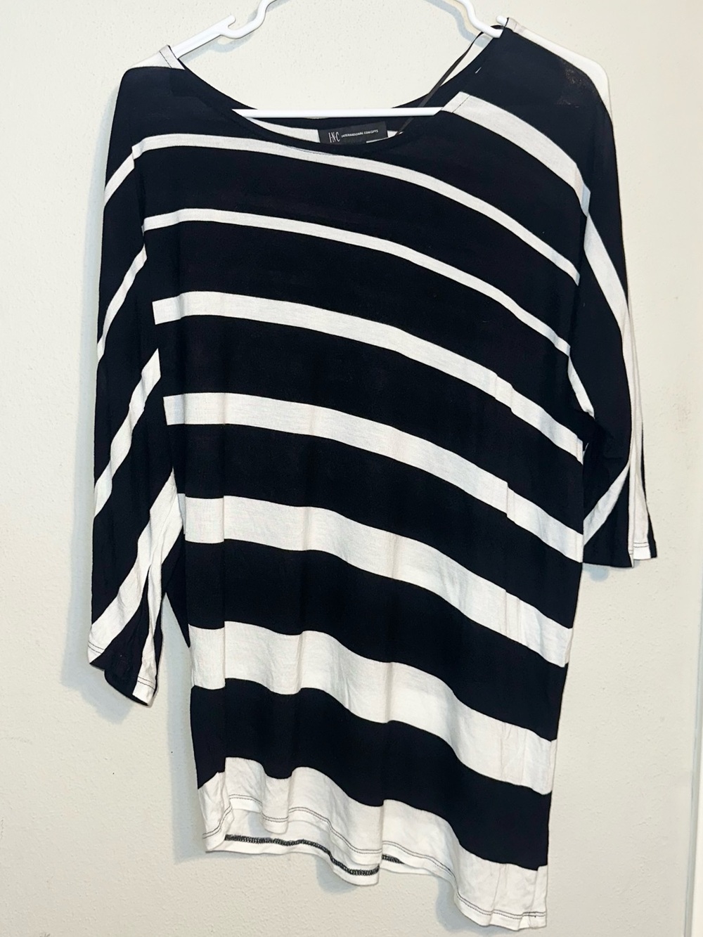 INC Black & White Striped Top